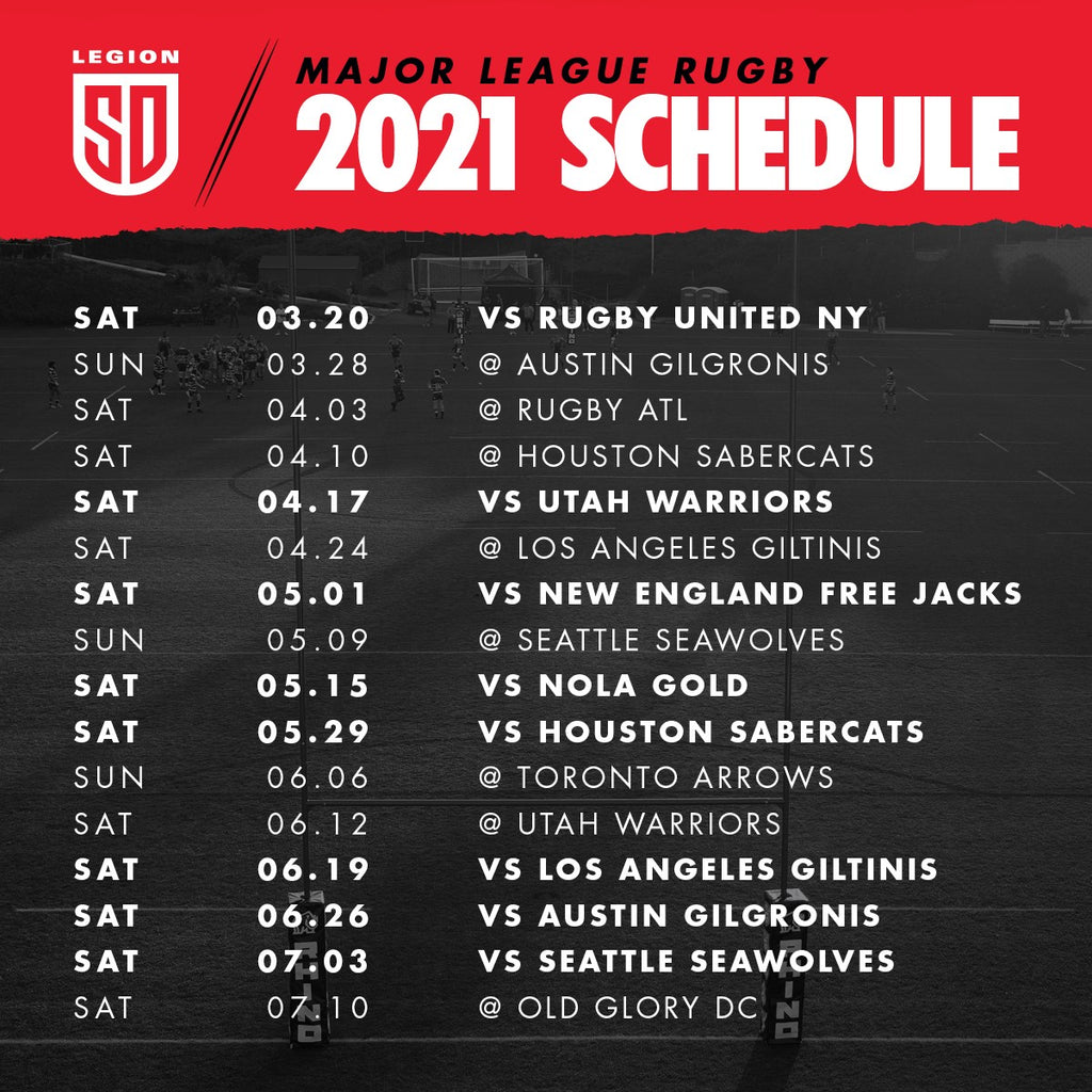 Update: Major League Rugby 2021 season schedule