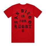 San Diego Is For Rugby Red Tee