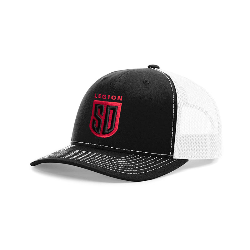 SD LEGION Mesh Hat - Black/Red on White
